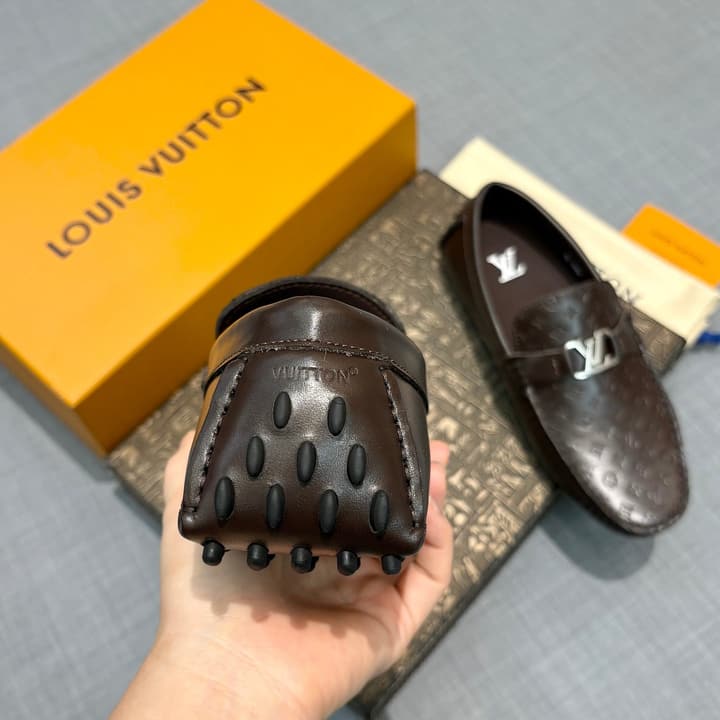 Louis Vuitton Men's Driving Shoes in Dark Blue