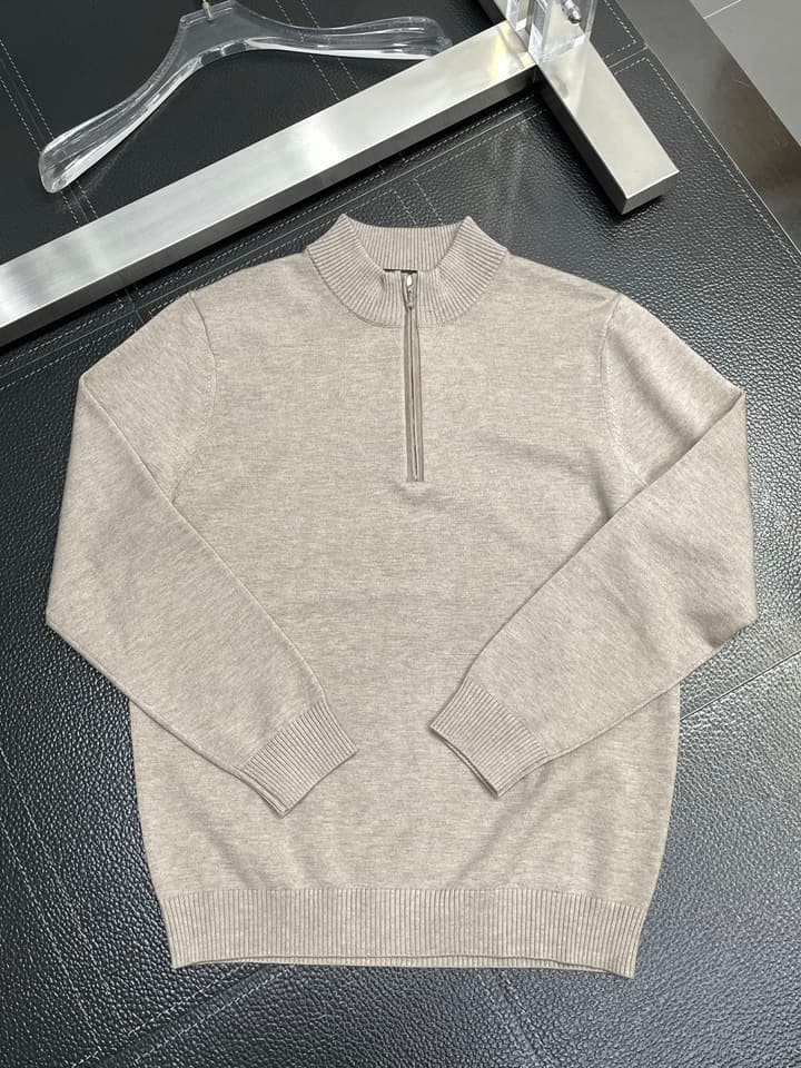 Loro Piana Men's Casual Knit Sweater in Camel Brown