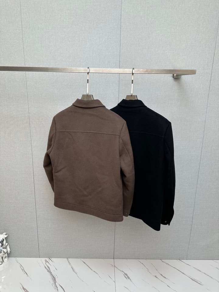Zegna Merino Wool Detachable Liner Jacket in Brown Taupe