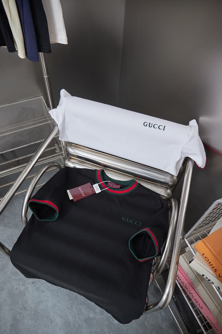 Gucci Classic Red and Green Ribbed T-Shirt – 26SS Early Spring Collection in Classic Black