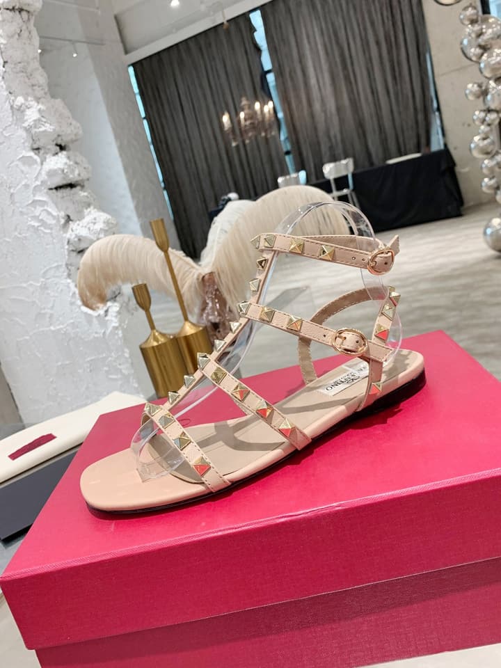 Valentino Studded Classic Block Heel Sandals in Black