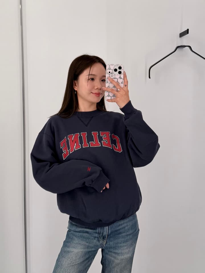 Celine Printed Logo Collegiate Sweatshirt