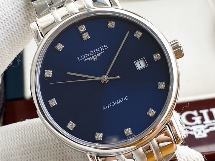 Longines Bo Ya Series Automatic Watch in Stainless Steel Blue Diamond Dial