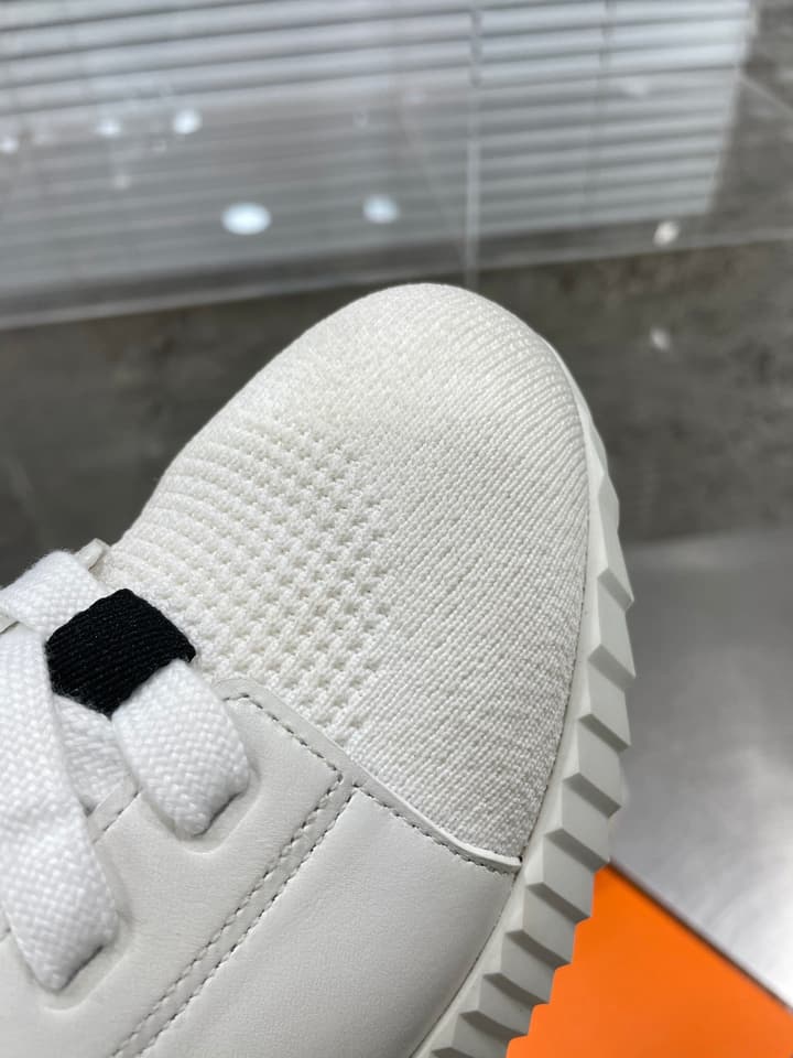 Hermès Sport Sneakers – Iconic Orange Edge in Black Knit With Black Laces