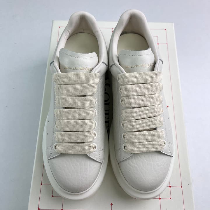 Alexander McQueen Oversized Platform Sneakers in All White Textured