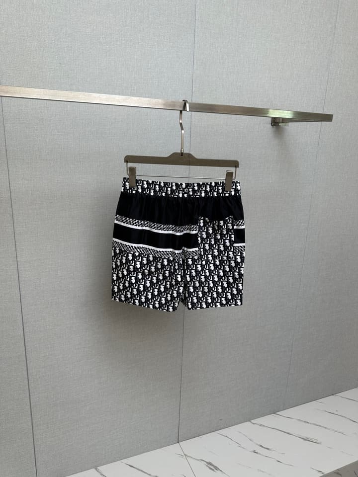 Dior Men's Casual Beach Shorts – 2025SS Collection in Black Dior Band Monogram
