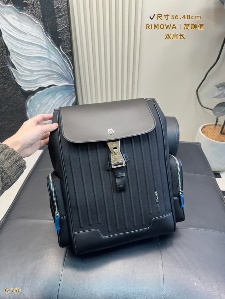 RIMOWA Groove Design Backpack in Black Grooved Backpack