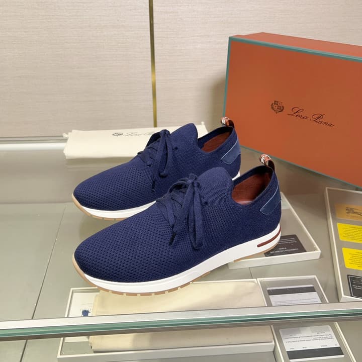 Loro Piana Breathable Suede Loafers in Solid Dark Blue