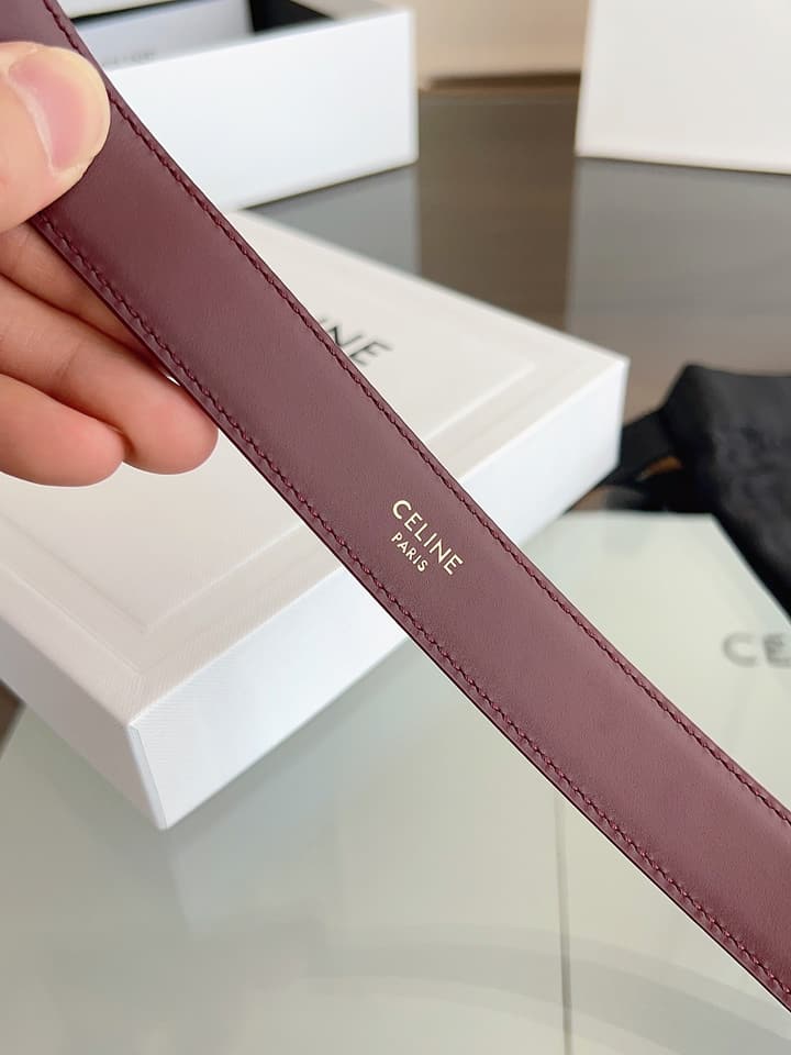 Celine Vivienne Taurillon 25mm Belt in Black Taurillon Leather