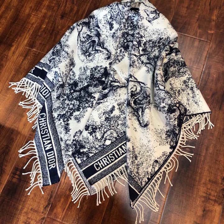 Dior Animal Print Cashmere-Wool Scarf