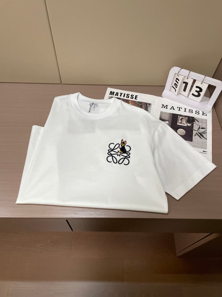 Loewe Logo Mercerized Cotton T-Shirt – 2026 Spring/Summer Collection in Black