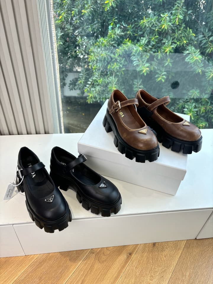 Prada Monolith Platform Mary Jane Loafers – 25FW in Assorted Leather & Suede Collection