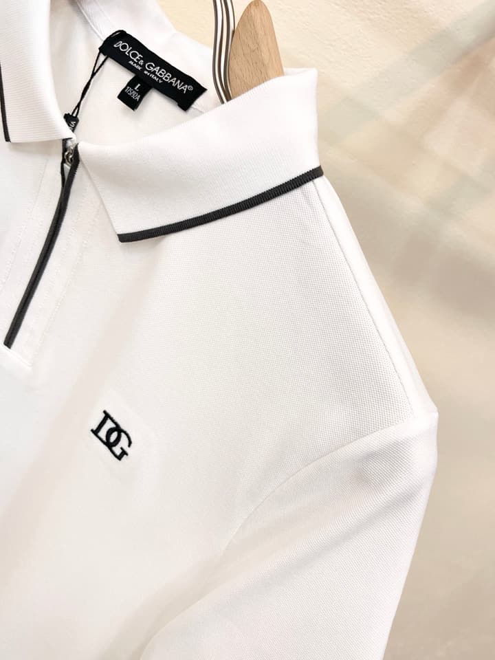 Dolce & Gabbana Embroidered Logo Pique Polo Shirt – 2026 Spring/Summer Collection in Classic Black