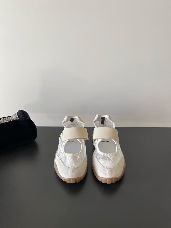 Miu Miu Latest Lace Retro Mary Jane Sneakers in Black