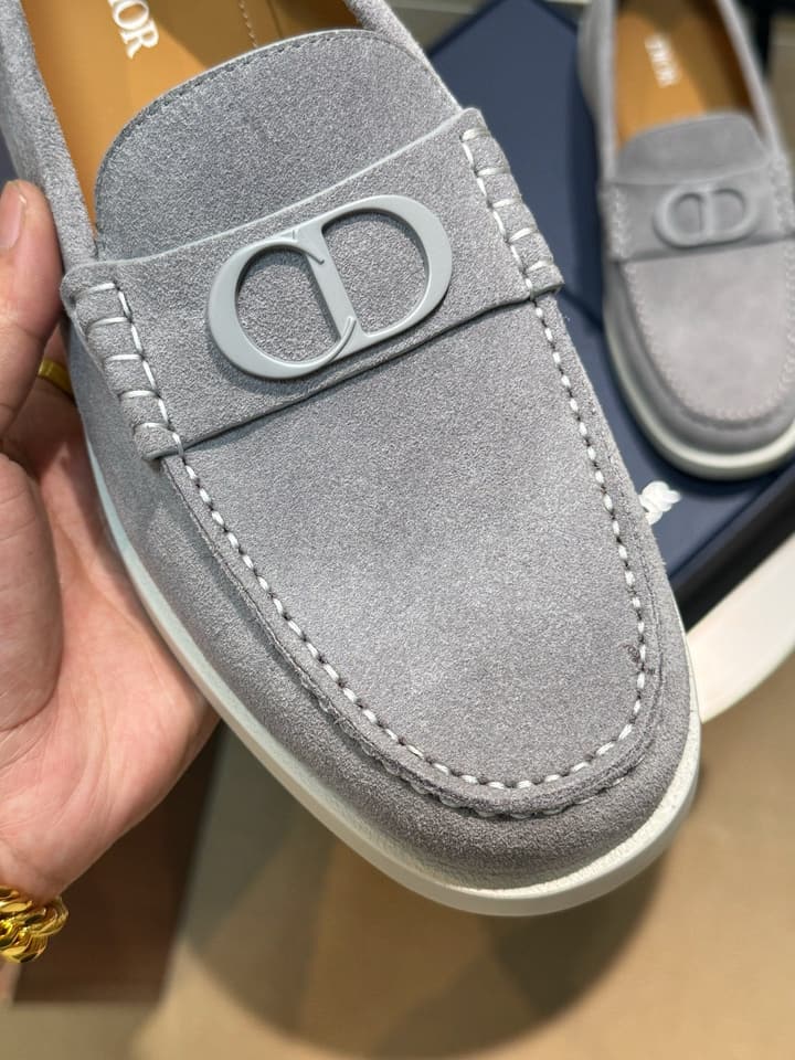 Dior Granville Men's Lace-Up Casual Shoes in Dark Blue Suede