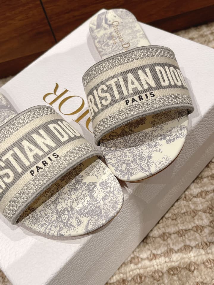 Dior Oblique Embroidered Mules