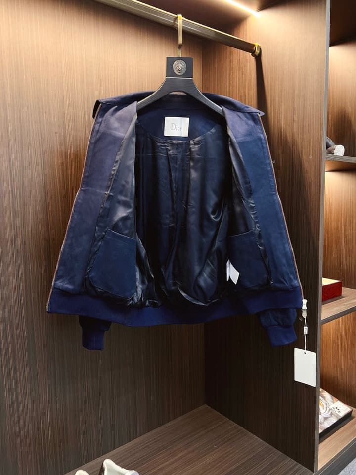 Dior Classic Men's Suede Bomber Jacket in Cognac Brown Suede Jacket
