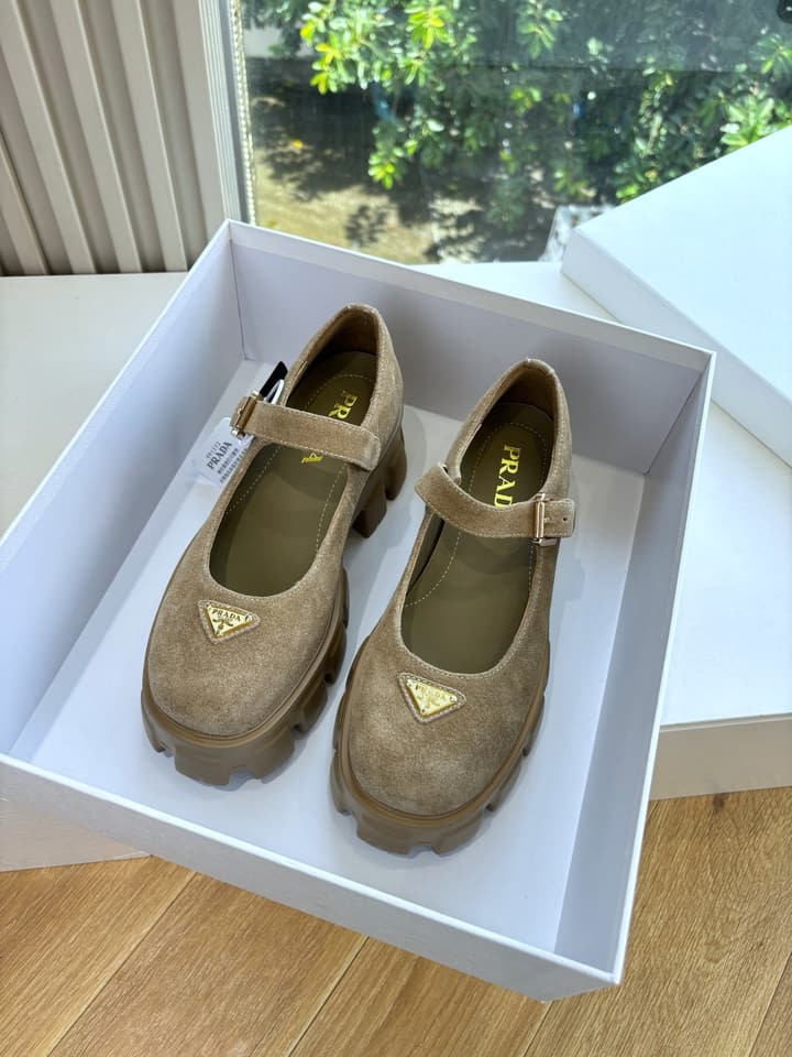 Prada Monolith Platform Mary Jane Loafers – 25FW in Assorted Leather & Suede Collection