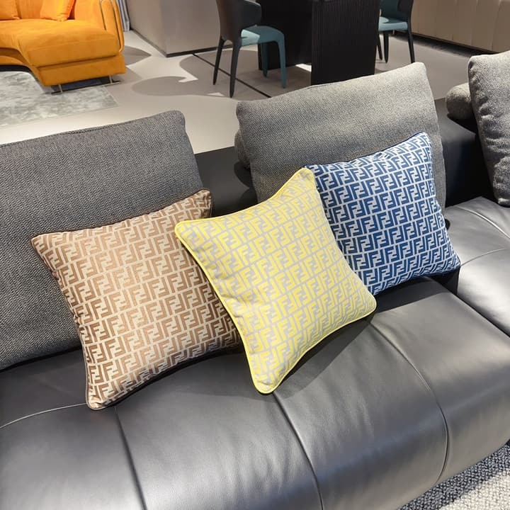 Fendi CASA Luxury Pillow in Beige And Cream Striped