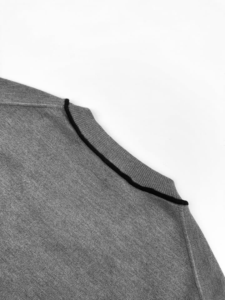 Loewe Jacquard Short-Sleeve Wool Sweater in Quiet Luxury Grey