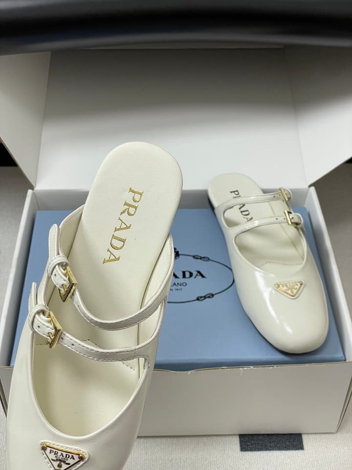Prada Wrinkled Patent Ballet Flats – 25SS in Leopard Print
