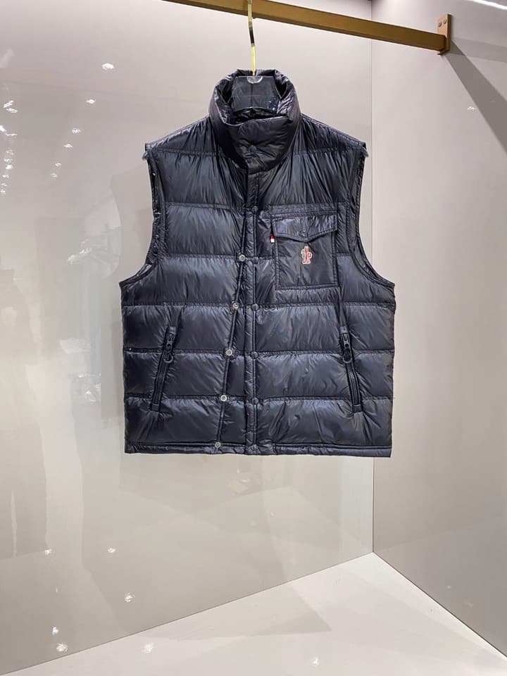 Moncler Goose Down Puffer Jacket – 2025FW in Deep Navy Vest