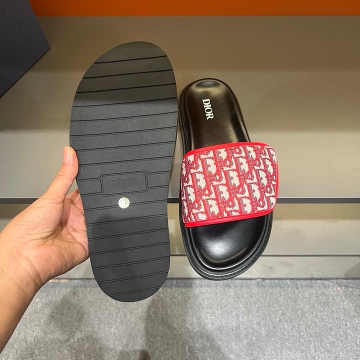 Dior Luxury Slides in Black Textured