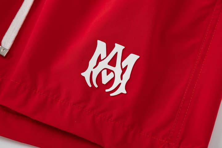 Amiri Logo Athletic Beach Shorts in Black