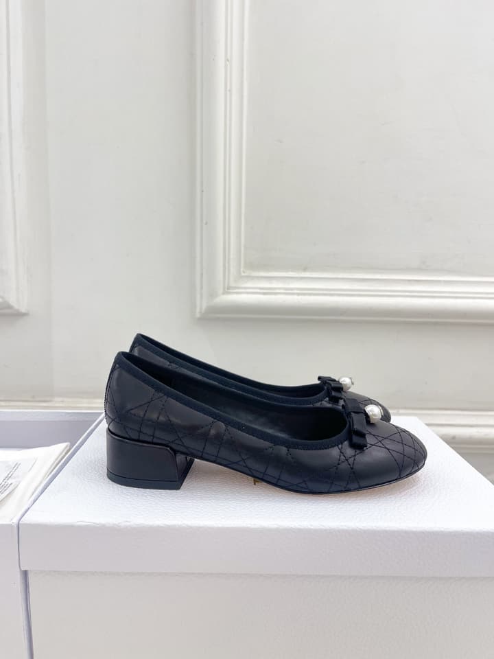 Dior Cannage Pearl Ballet Pumps – 2024 Spring/Summer Collection in Black