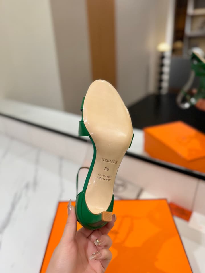 Hermès Classic Smooth Cowhide Heels – 6.5cm in All White
