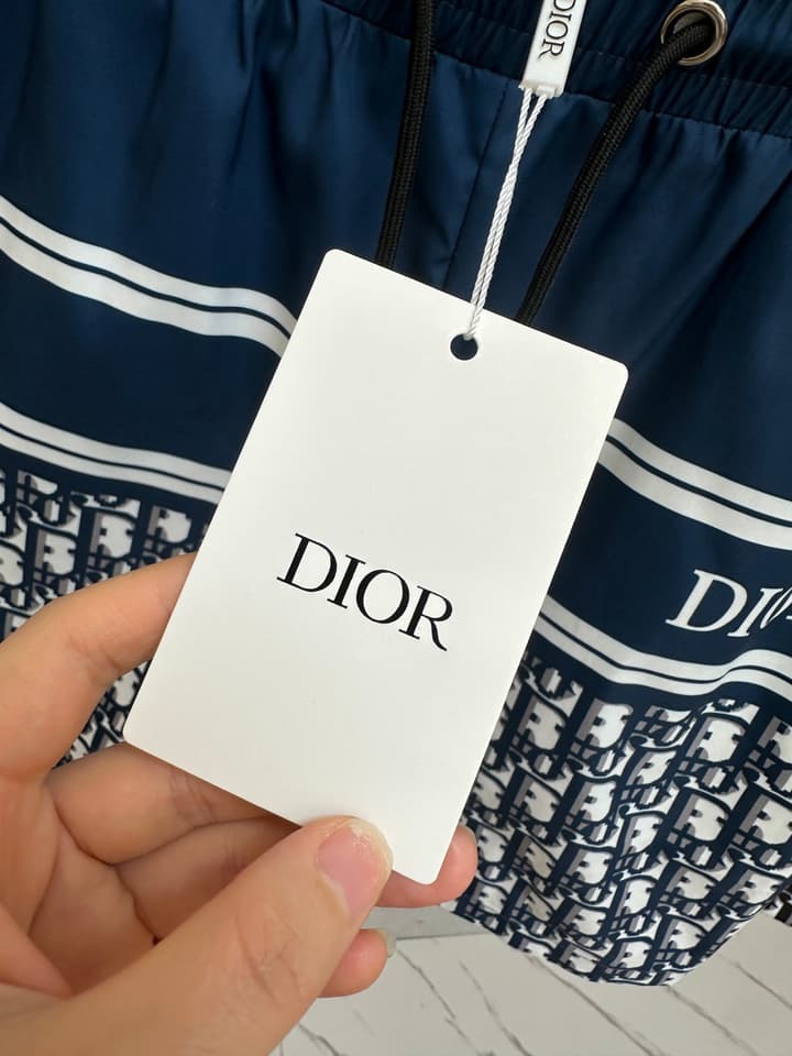 Dior Men's Casual Beach Shorts – 2025SS Collection in Black Dior Band Monogram