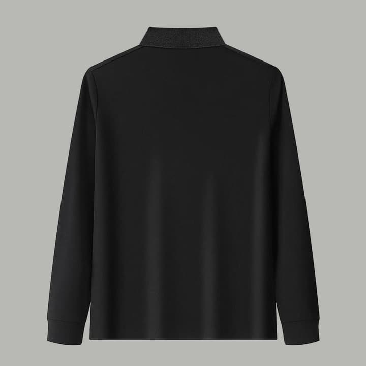 Dior Silk Long Sleeve Polo Shirt with Metal Patch in White With Solid Pocket