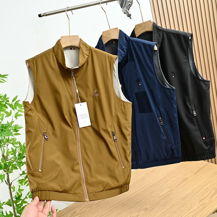 Moncler Reversible Stand-Collar Vest – 2025 Spring Collection in Black