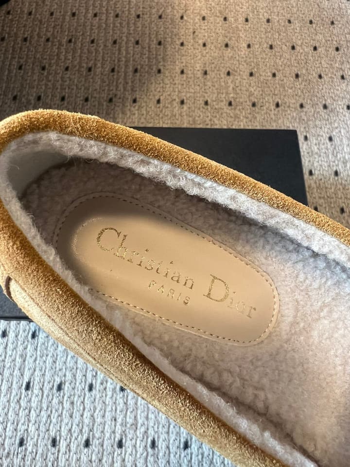 Dior Suede Fur-Lined Loafers – 25SS/FW in Black Suede