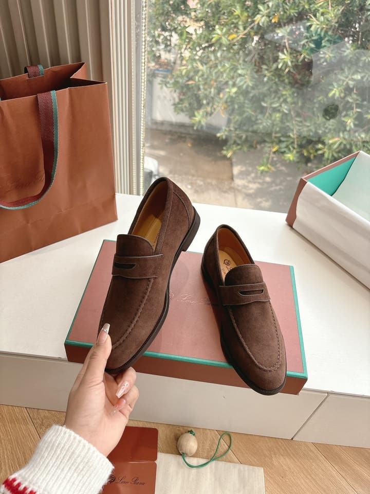 Loro Piana Loafers in Black Suede
