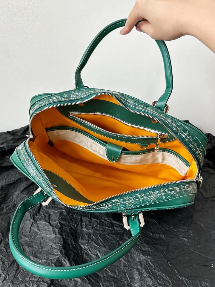 Goyard Green Goyardine Canvas Briefcase in Green Goyardine Canvas