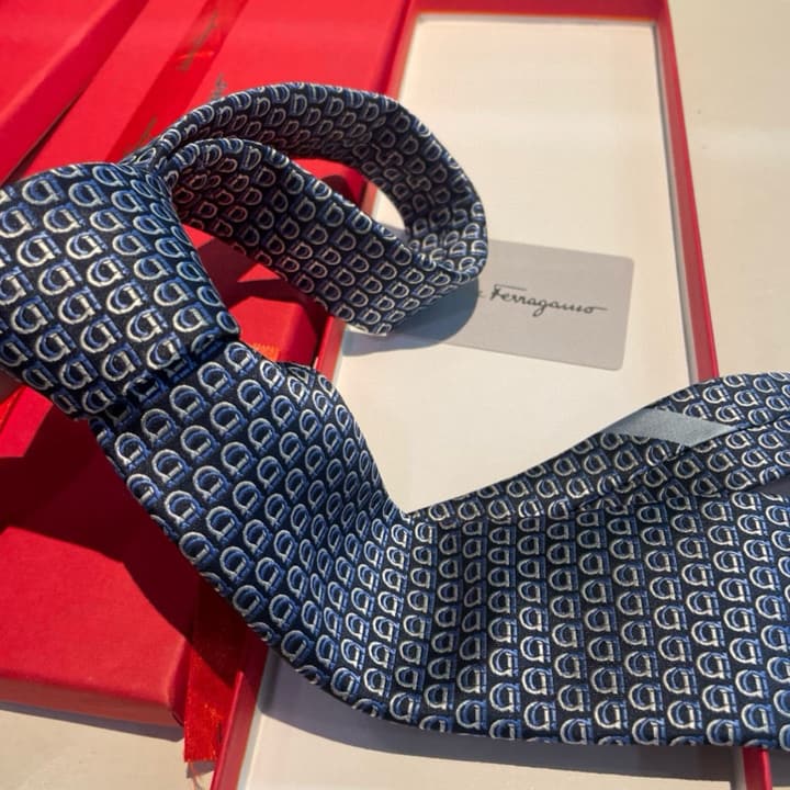 Ferragamo Men's Silk Tie Series in Burgundy