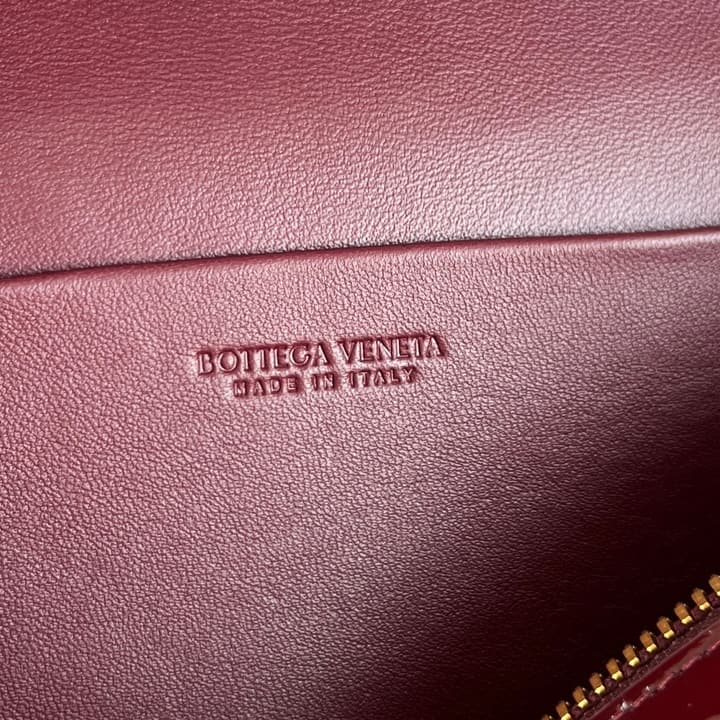 Bottega Veneta Crocodile Embossed Vanity Case in Deep Burgundy Croc