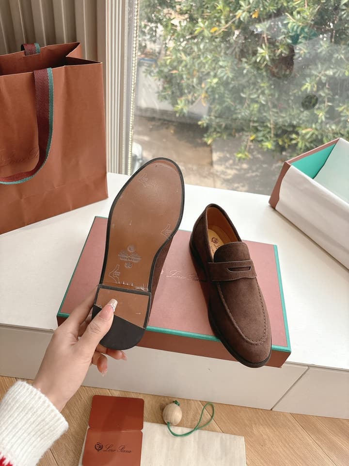 Loro Piana Loafers in Black Suede