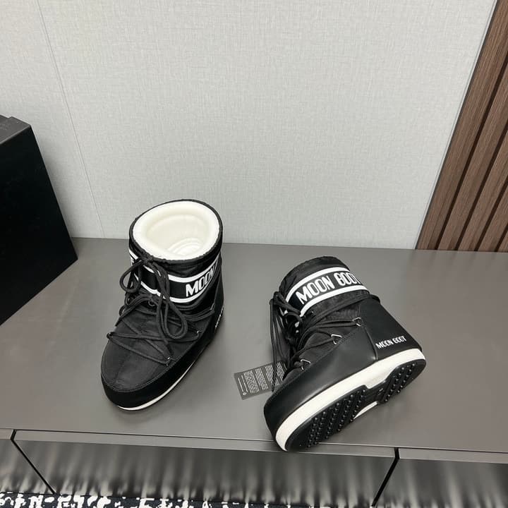 Moon Boot 2024 Autumn/Winter Platform Snow Ankle Boots – 2024FW in All Black