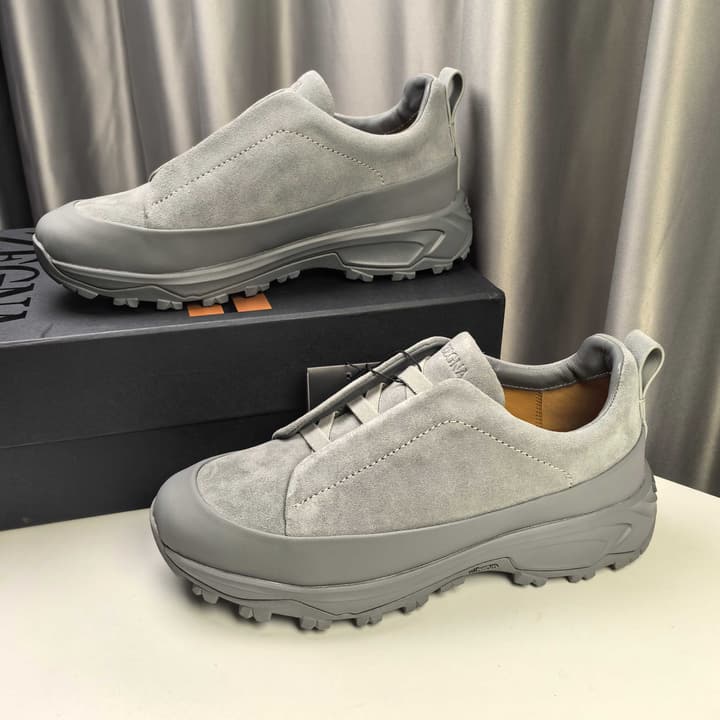 Ermenegildo Zegna Triple Stitch™ Monte Luxury Casual Shoes in Black Leather