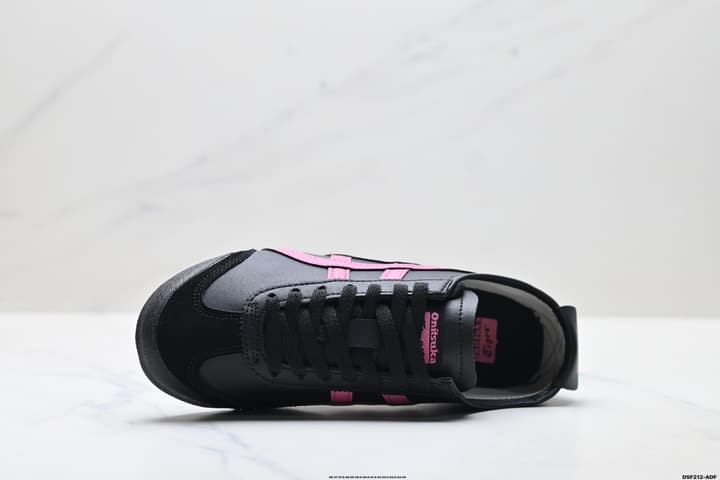 Onitsuka Tiger Mexico 66 NIPPON MADE Sneakers in Black With Pink Stripes