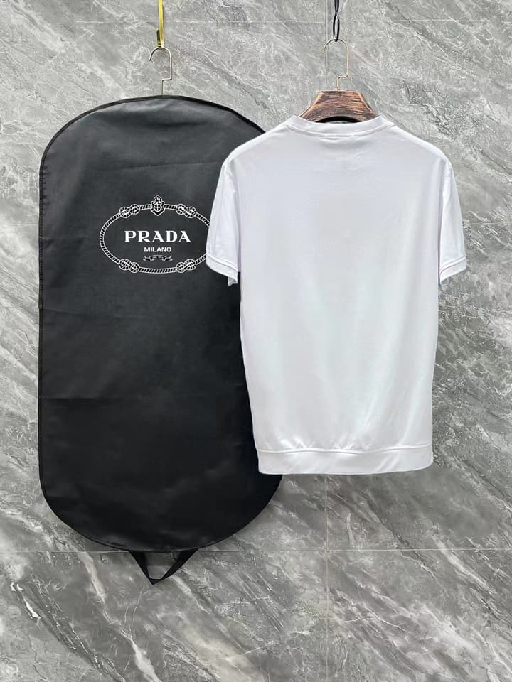 Prada Unisex Mercerized T-Shirt – 25SS Collection in Black