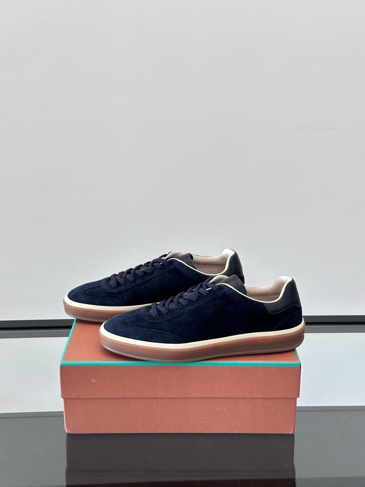 Loro Piana WeekendWalk Suede Sneakers in Cream Suede