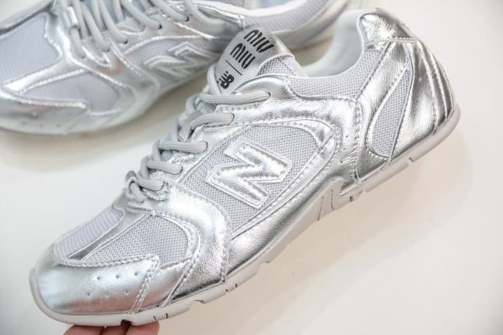 Miu Miu x New Balance MR530 SL Distressed Sneakers in Beige