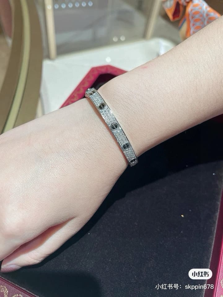 Cartier LOVE Pave Bracelet in Rose Gold Tone Bracelet