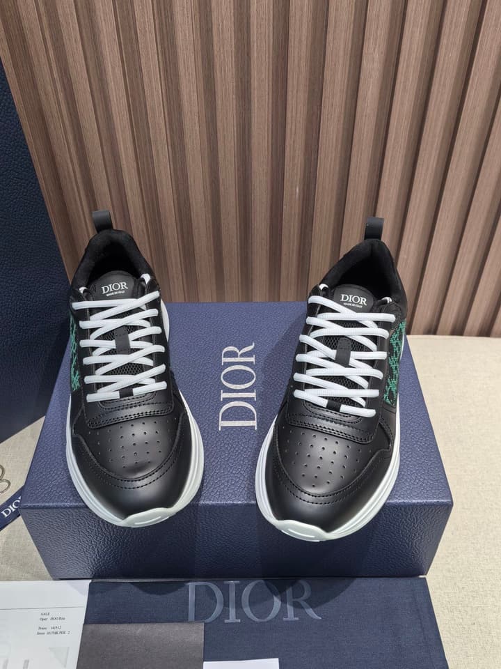 Dior Men's Leather Sneakers – New Collection in All Black