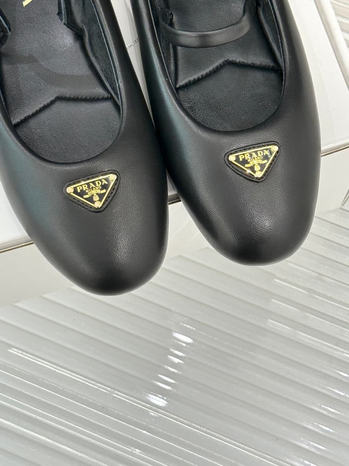 Prada Classic Mary Jane Flats in Cream