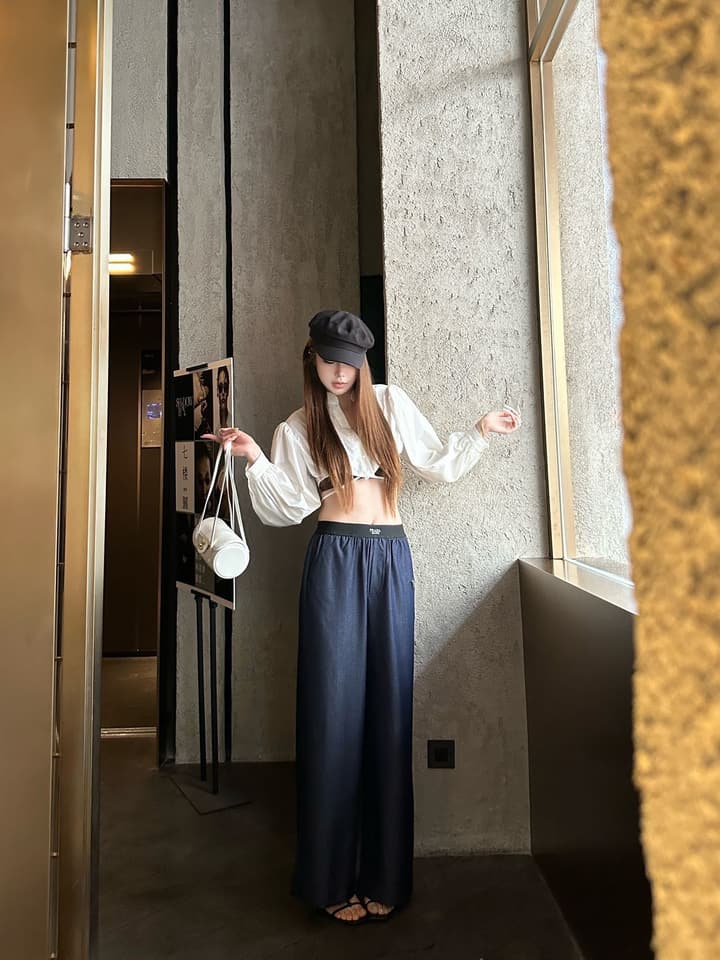 Prada Rayon Denim Wide-Leg Pants – 26SS in Blue