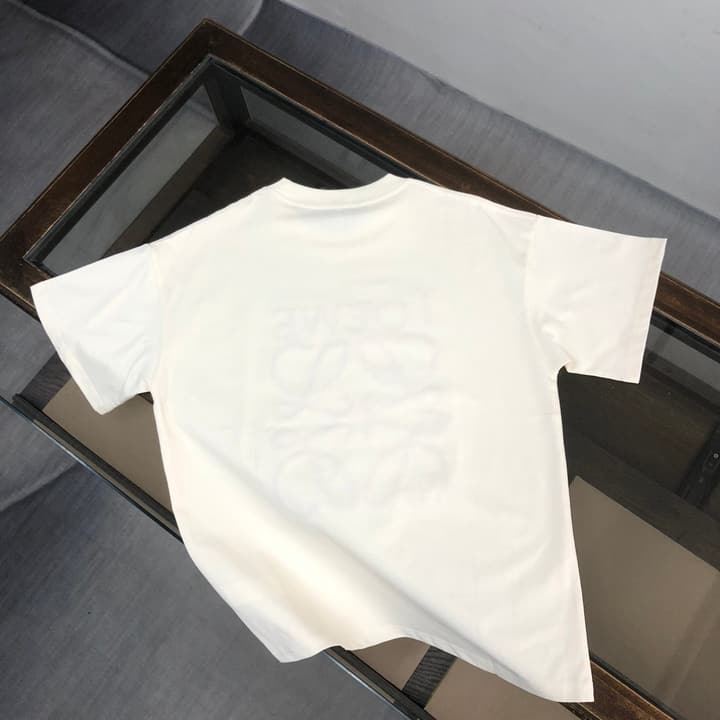 Loewe Embroidered Logo Cotton T-Shirt in Apricot
